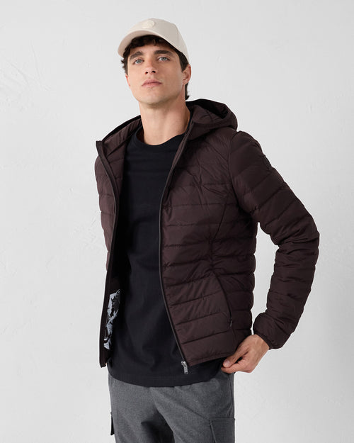 Black coffee Lightweight stretch hooded jacket Frantz - JOTT UK - 2