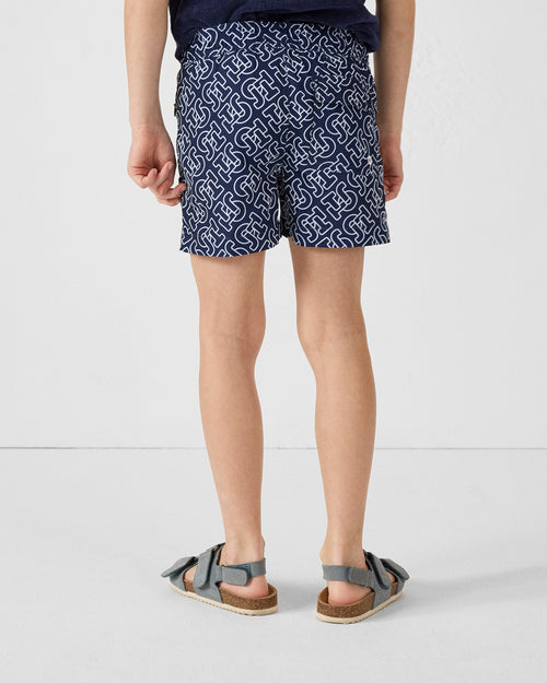 Mono navy Mimosa Monogram swim shorts - JOTT UK - 5