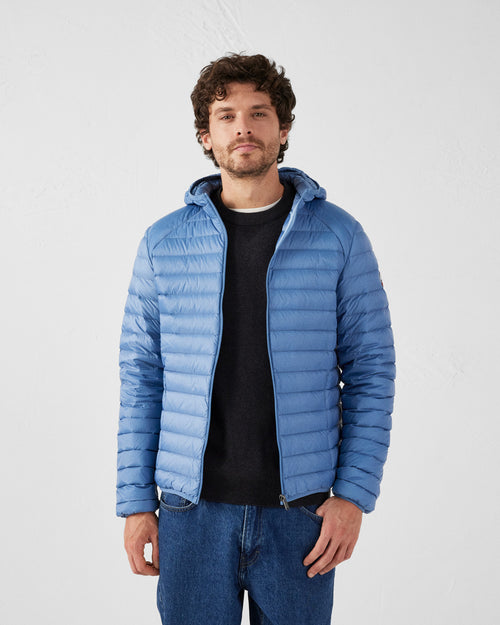 Washed blue Lightweight down jacket Nico - JOTT UK - 3