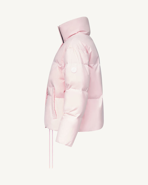 Ozaka cropped puffer-style down jacket Petal rose - JOTT UK - 2