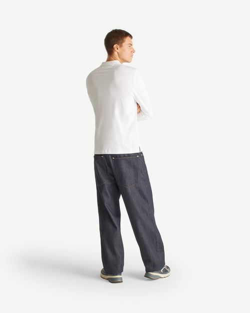Carlos cotton long-sleeved polo shirt White - JOTT UK - 4