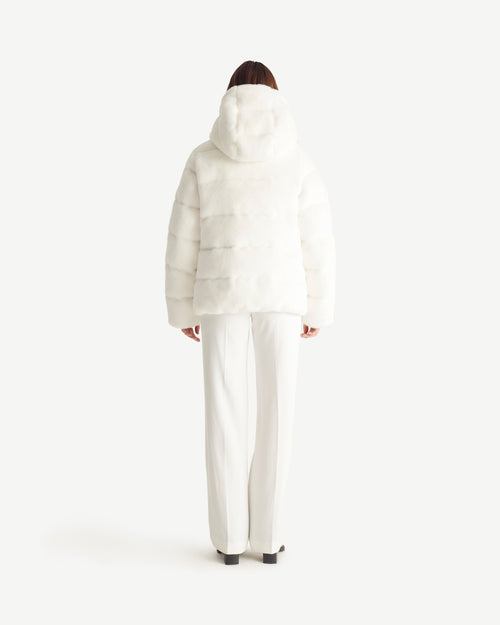 Mona faux fur down jacket White - JOTT UK - 4