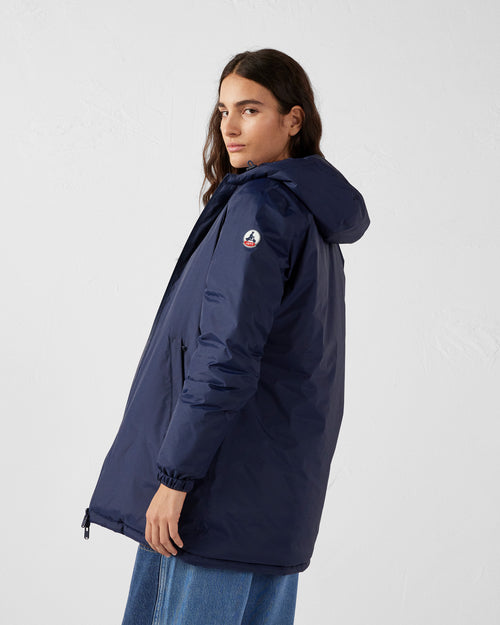 Navy Roma 2.0 long reversible puffer jacket - JOTT UK - 5