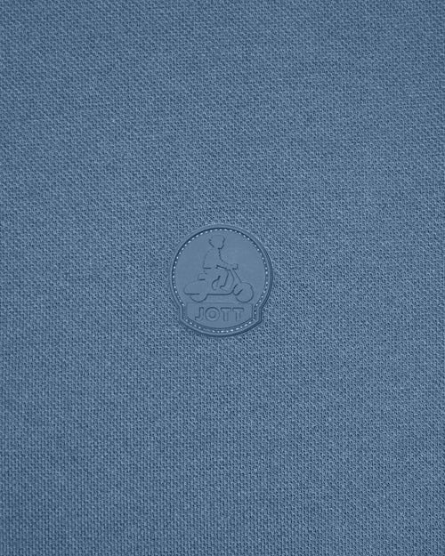 Carlos cotton long-sleeved polo shirt Washed blue - JOTT UK - 3
