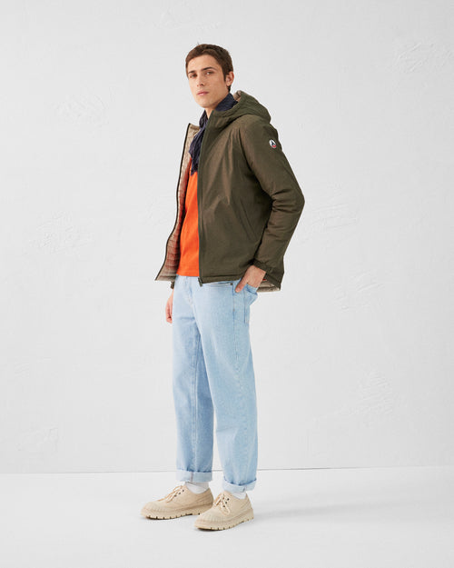 Chicago 2.0 Ultralight reversible hooded winter jacket Army/Beige - JOTT UK - 3