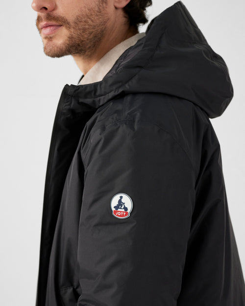 Black Bergen 2.0 reversible hooded puffer jacket - JOTT UK - 5