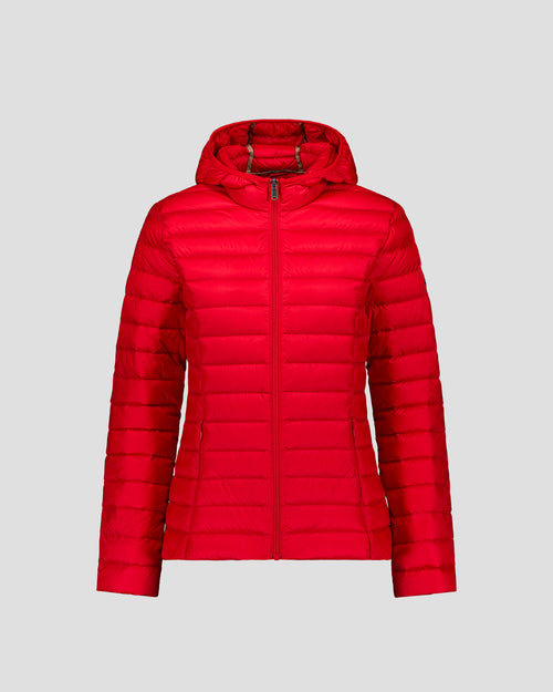 Lightweight hooded down jacket Carmine red Cloe - JOTT UK - 2