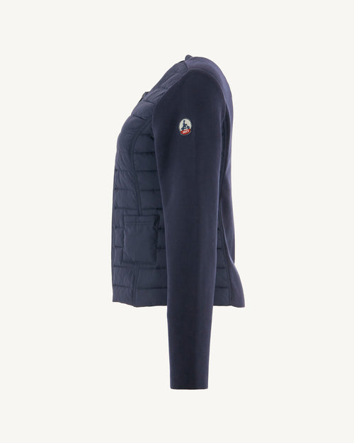 Navy Almeria lightweight bi-fabric puffer jacket - JOTT UK - 2