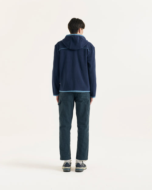 Greg bi-material fleece zipped jacket Navy - JOTT UK - 4