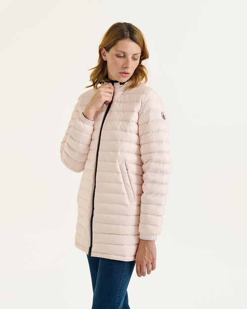 Black/Petal rose Roma 2.0 long reversible puffer jacket - JOTT UK - 5