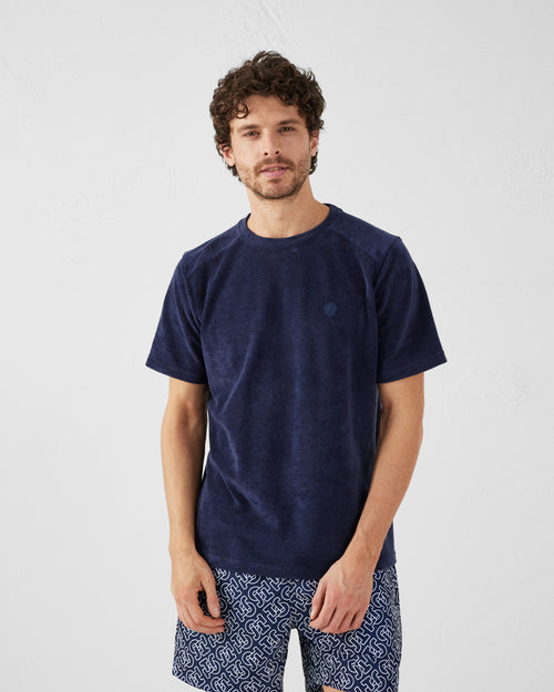 Navy Ali towelling T-shirt - JOTT UK - 3