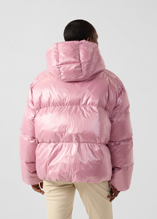 Great cold puffer padded jacket, shiny Dusty rose Quinn shiny - JOTT UK - 4
