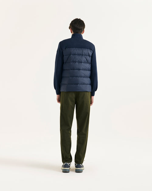 Fargo bi-material knit down jacket Navy - JOTT UK - 4