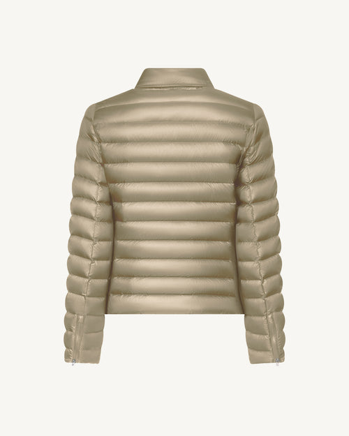 Emily leather biker-style down jacket Beige - JOTT UK - 3