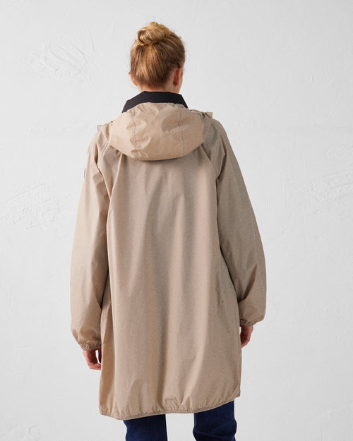 Glendale long waterproof jacket with hood Beige - JOTT UK - 4