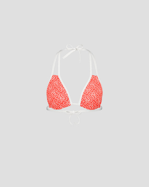 Mono flame red triangle bikini top Maddie monogram - JOTT UK - 2