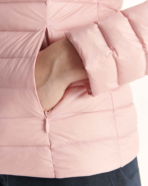 Peach pink Cloe lightweight hooded puffer jacket - JOTT UK - 5