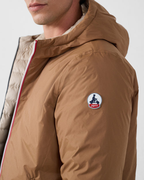 Long reversible jacket Red sugar/beige Assen - JOTT UK - 4