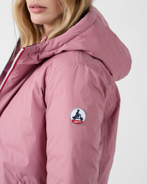 Reversible jacket Antique pink/black cherry Bergame - JOTT UK - 5