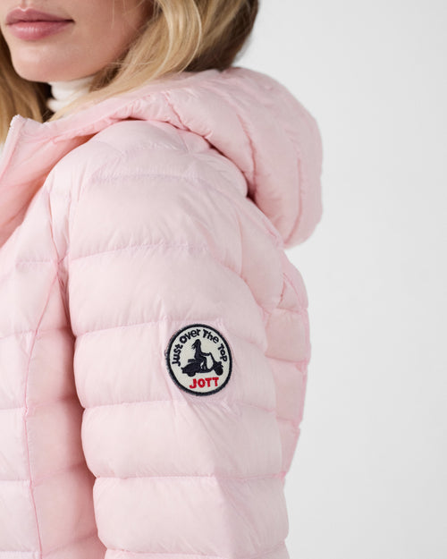 Lightweight hooded down Jacket Pink petal Cloe - JOTT UK - 5