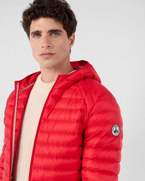 Lightweight Hooded Down Jacket Carmine Red Nico - JOTT UK - 5