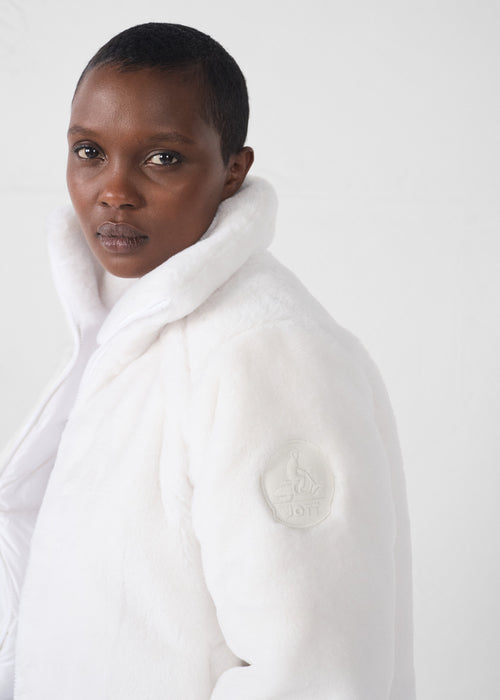 Fake fur down jacket White Olga - JOTT UK - 5