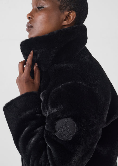 Fake fur down jacket Black Olga - JOTT UK - 4