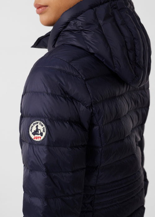 Navy Long Hooded Down Jacket Vero 2. 0 - JOTT UK - 5