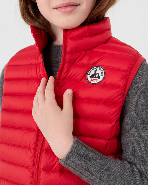 Sleeveless down jacket Carmine red Zoe
