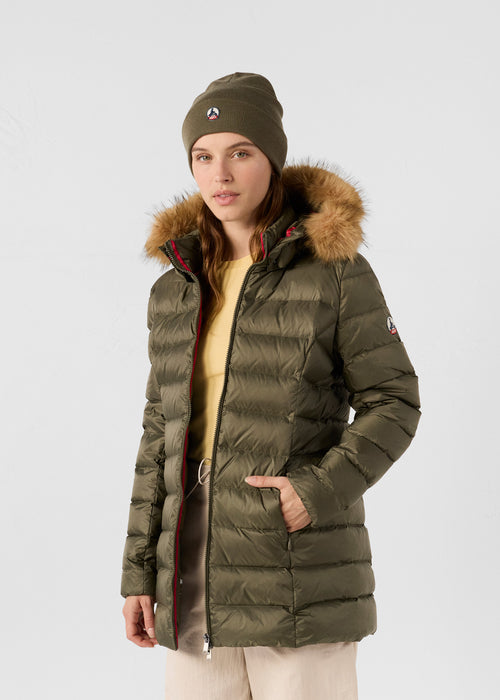 Perle Extreme Cold mid-length down jacket Army - JOTT UK - 3