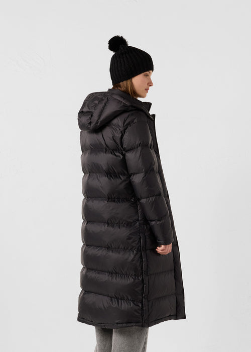Long hooded down jacket Black Karachi - JOTT UK - 4