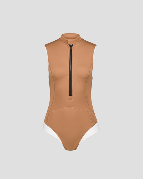 Tawny brown combination swimsuit Minah - JOTT UK - 3