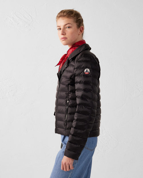 Emily leather biker-style down jacket Black - JOTT UK - 5