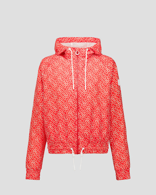 Mono flame red Alize monogram lightweight hooded windbreaker jacket - JOTT UK - 2