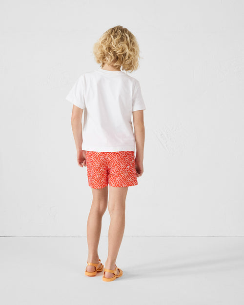 Mono flame red Mimosa Monogram swim shorts - JOTT UK - 4