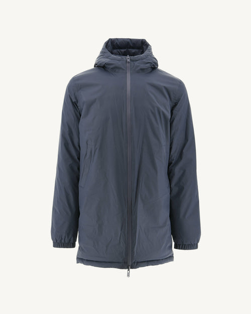 Navy Amsterdam long reversible hooded puffer jacket - JOTT UK - 2