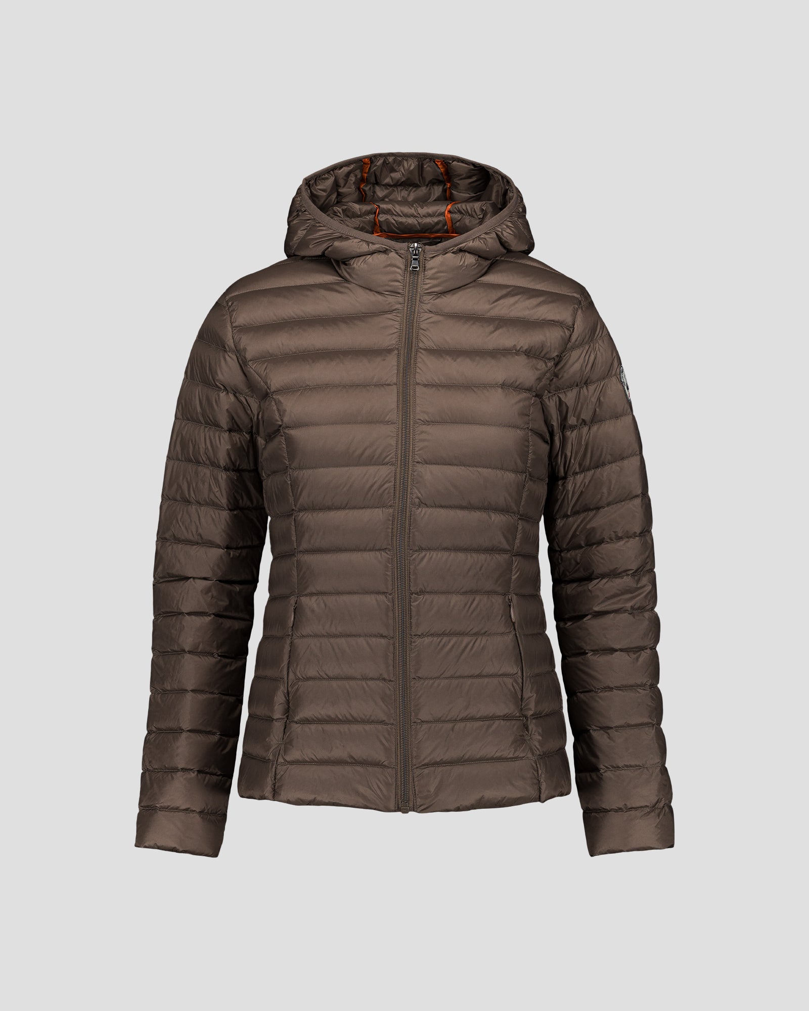 Lightweight hooded down jacket Taupe Cloe – JOTT UK