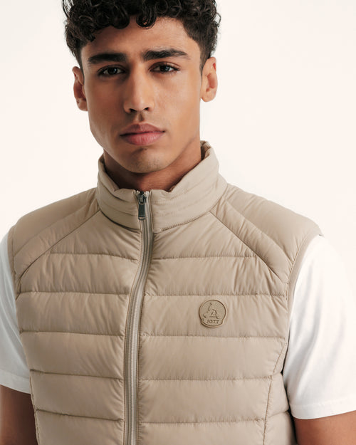 Beige Arafo stretch sleeveless puffer jacket - JOTT UK - 3