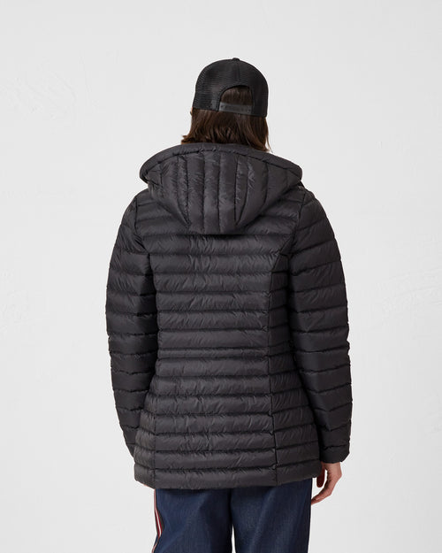 Black Nour 2.0 mid-length hooded puffer jacket - JOTT UK - 4