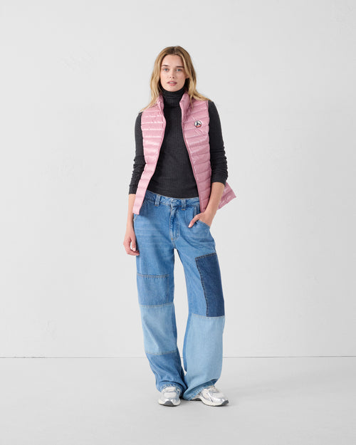 Lightweight sleeveless down jacket Shiny antique pink Seda - JOTT UK - 3