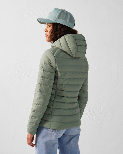 Mineral green Stretch hooded jacket Salma - JOTT UK - 4