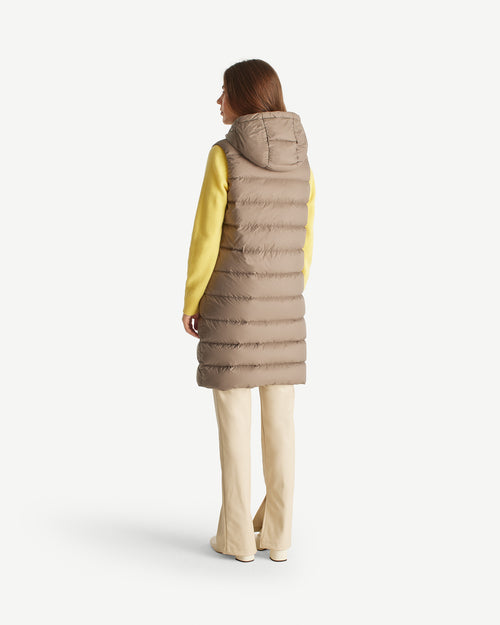 Manon long sleeveless down jacket Taupe - JOTT UK - 4