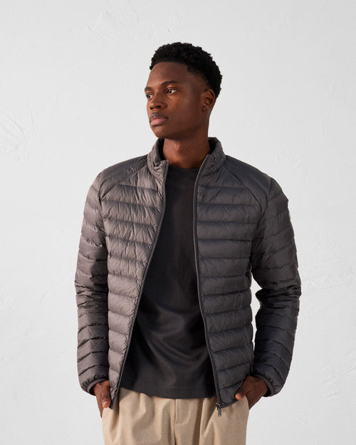 Anthracite Lightweight down jacket Mat - JOTT UK - 2