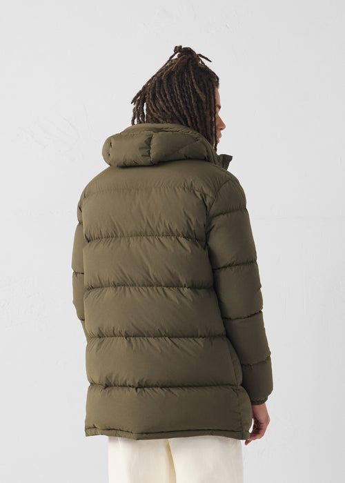 Great cold stretch mid-length down jacket Army Scott - JOTT UK - 4