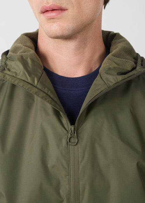 Oban Polar fleece-lined long waterproof jacket Army - JOTT UK - 5