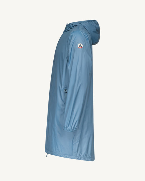 Oban Polar fleece-lined long waterproof jacket Washed blue - JOTT UK - 5