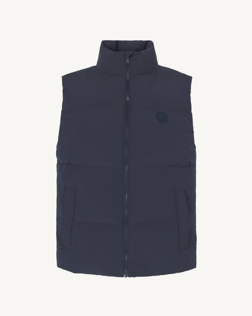 Nagano mixed puffer-style winter gilet Navy - JOTT UK - 2