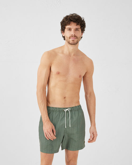 Stripe army/M green Niolon stripe swim shorts - JOTT UK - 2