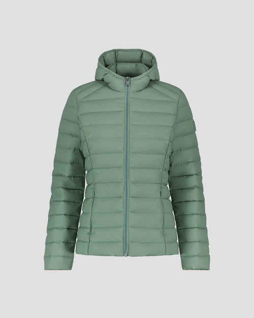 Mineral green Stretch hooded jacket Salma - JOTT UK - 2