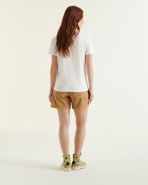 White Cancun 2.0 plain organic cotton V-neck T-shirt - JOTT UK - 2